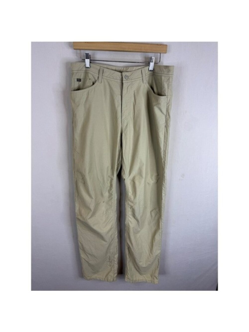 Outdoor Research Mens Khaki Hiking Pants Size 32X32 Cotton Nylon Blend Tan